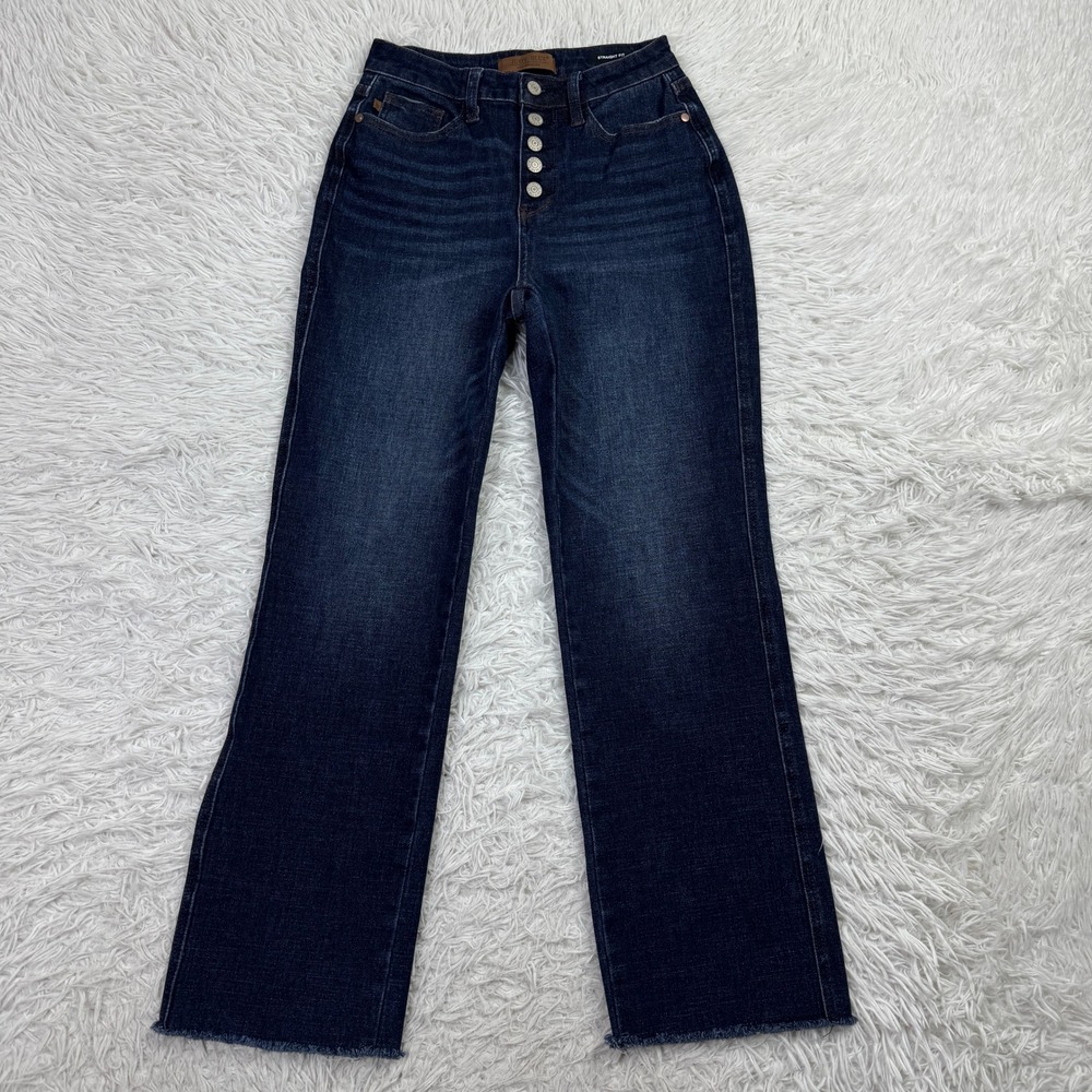 Judy Blue Pants Womens 3/26 Blue High Rise 5 Button Fly Straight Leg Denim Jeans